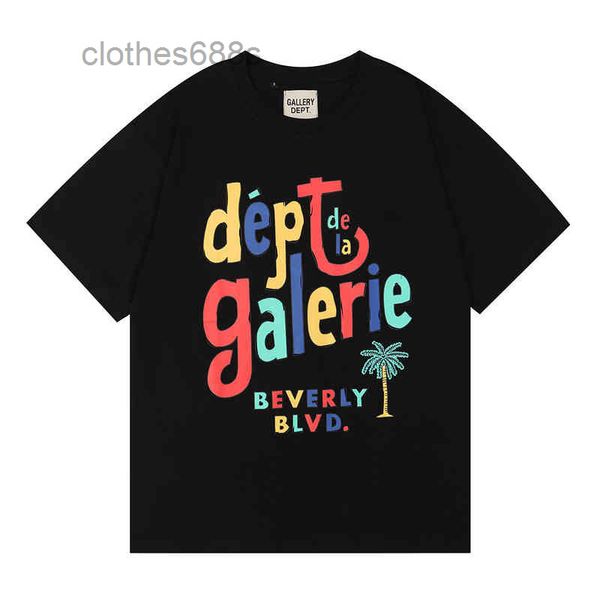 

mens t-shirts galeryss designer shirts depts 2022 new wash cartoon print loose men's and women's summer short sleeve9fp4, White;black