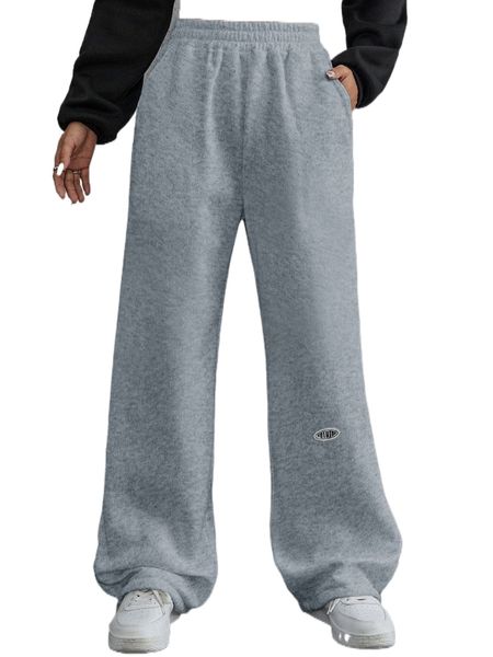 

letter patched detail slant pockets sweatpants c2wo#, Black;white
