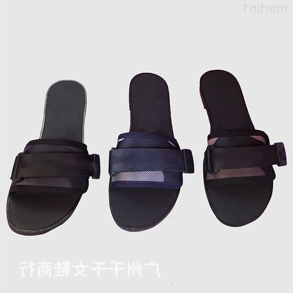 

slippers designer high version d family slippers women's 2022 summer new round head flat bottom flip flops leisure vacation beach shoes, Black