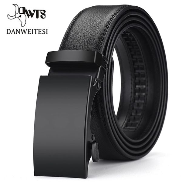 

[dwts]genuine leather belts for men automatic male cummerbunds belt drop black cinturon hombre 220402, Black;brown