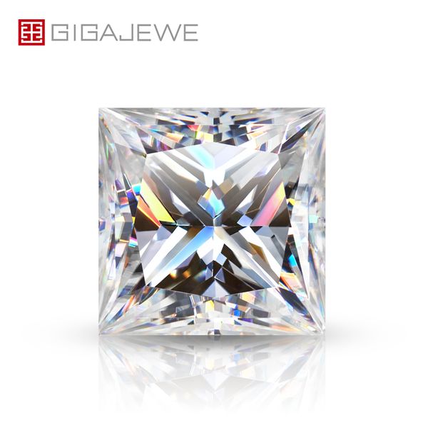 

gigajewe princess cut white d color 4.5-10mm moissanite loose diamond synthetic beads for jewelry making manual cut, Black