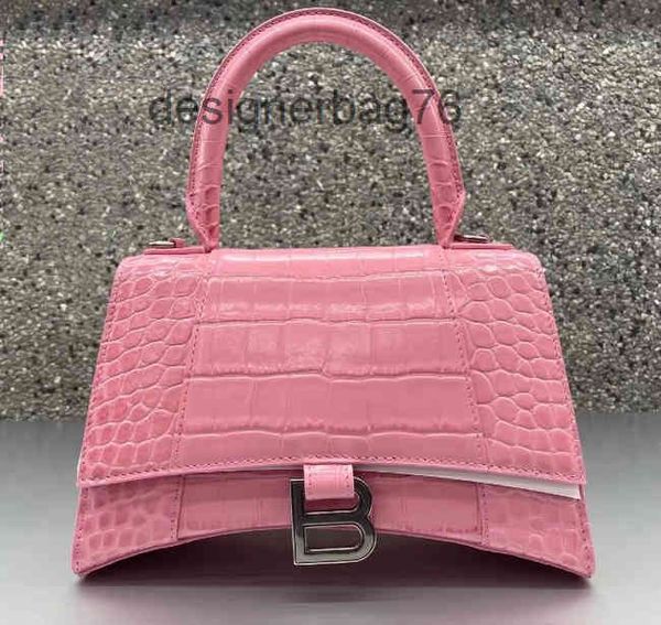 

designer balenciga handbag 2022 luxurys home bags bbalencaigss b female leather hourglass crocodile pattern portable one shoulder messenger