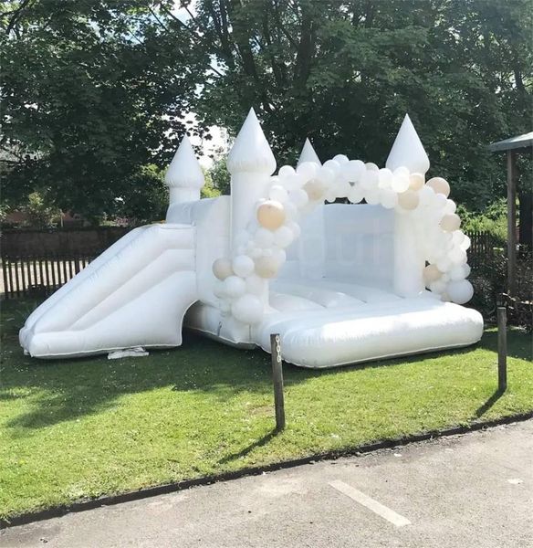 

full pvc trampolines inflatable castle wedding bouncer house inflatable bouncy party center with dry slide