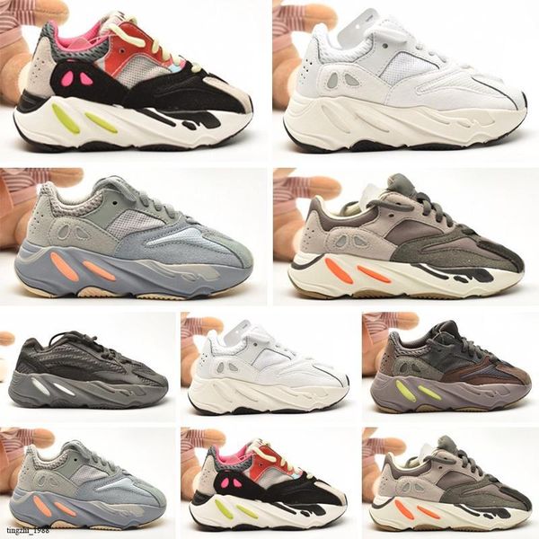 

kanyes quality kids 7oo wave runner sneakers youth toddler boys girls enfants chaussures tr yezzzy yeesy yeezie yezzies''350 35 v2, Black