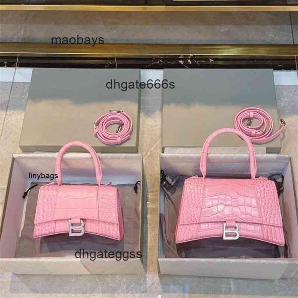 

balencaigass handbags italy new hourglass bags handbag b-word crocodile pattern hourglass leather womens bag 5a quality leather hourglass a4