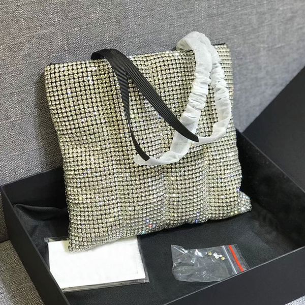 

tote bags lady shopping bag women handbag fashion purse full rhinestone diamante letter shoulder strap internal printing crossbody handbags
