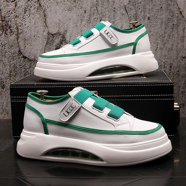 

european spring men air shoes handsome lace-up low flat loafers luxury designer vulcanize walking casual sneakers, Black