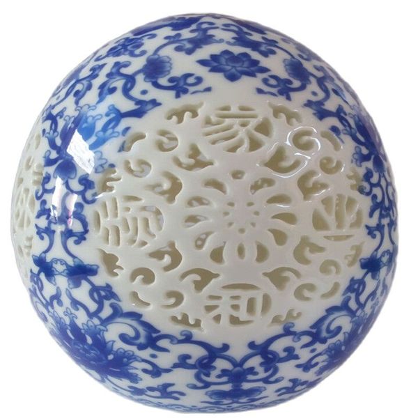 

archaize chinese blue and white porcelain porcelain egg shape openwork carving, Silver