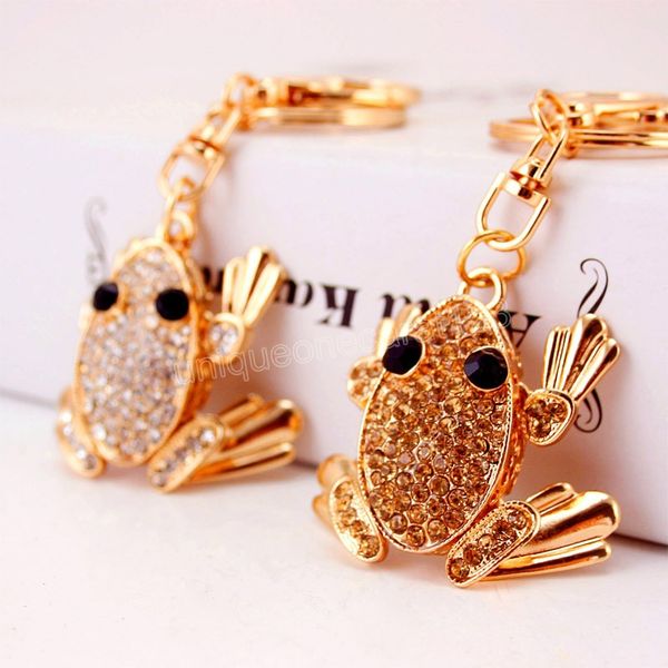 

cute rhinestone frog key chains car keychain animal keyrings bag charm fashion women trinket key ring party gift, Silver