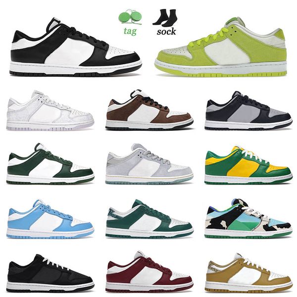 

fashion og dunks low casual shoes sneakers black white green apple valentines day brazil pn dust unc paisley coast bordeaux trainers 36-47
