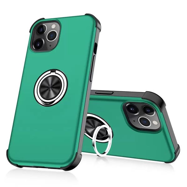 Casos híbridos de armadura pesada 360 anel 3 em 1 capa de telefone de suporte à prova de choque para iPhone 13 12 11 Pro Max x Xs XR 7 8 Plus Tampa à prova de sujeira