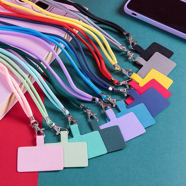 Cep telefonu kordon asılı boyun kayışları naylon DIY ayarlanabilir diyagonal ayarlanabilir renk tüm uygulanabilir anti-lost halat klibi