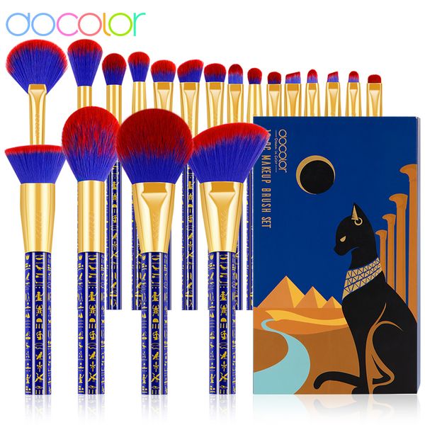 

docolor egypt makeup brushes set 19pcs makeup brush foundation power blending face powder eyeshadow make up 220722
