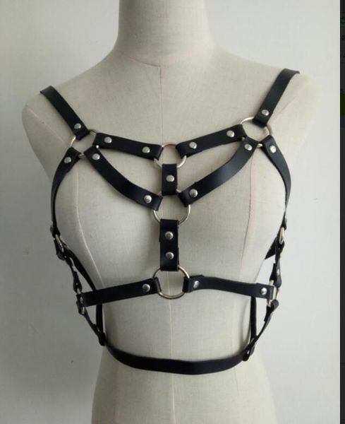 Gürtel Punk Harajuku Körper Bein Harness Fetisch Leder Strumpfbänder Gürtel Sexy Frauen Taille Zu Bondage Käfig Riemen Sets ZubehörGürtel