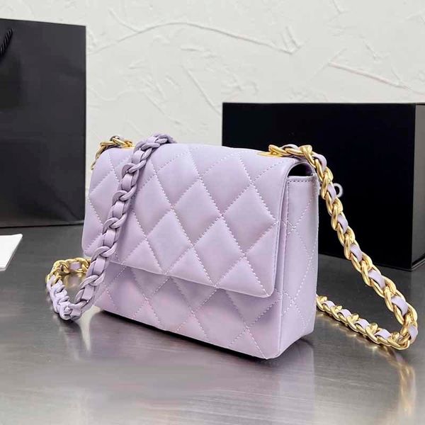 

mini flap solid color genuine leather designer bags luxury timeless diamond quilting gold-tone metal chains handbags cross