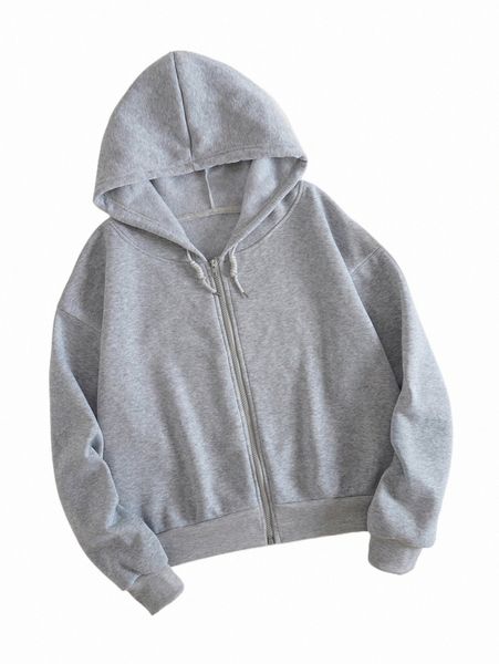 

zip up drawstring thermal hoodie z25o#, Black