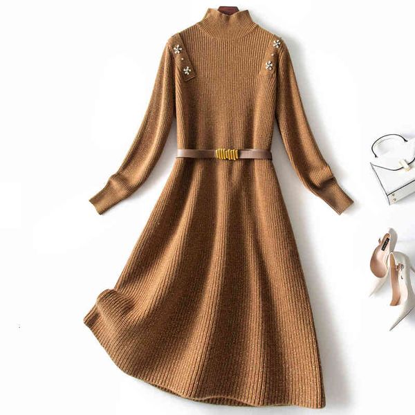 

casual dresses shopping mall big brand tail goods original order special price remaining discount light luxury winter dress with bottomed sw, Black;gray