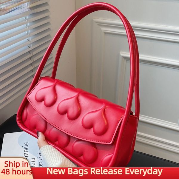

heart shape printing women's bag branded designer luxury tote bag pu leather soft handbag 2022 new fashion elegant