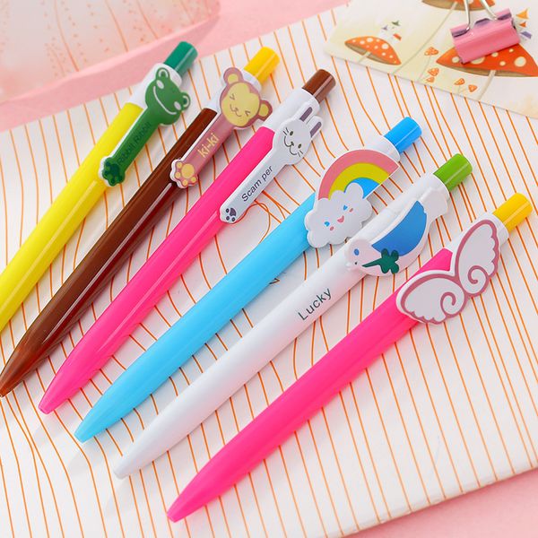 1pcs Kawaii Cartoon Plaalty Plastic Ballpoint Pens милые прекрасные кошачь