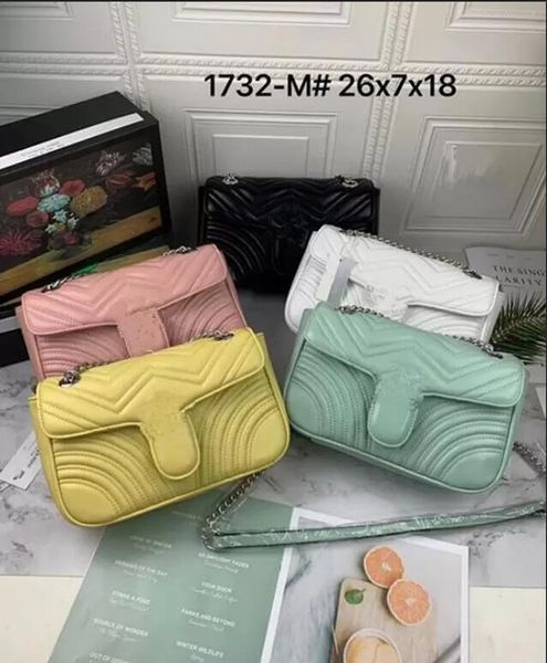 

famous brand women designer shoulder bag leather chain gg bag cross body pure color womens handbag crossbody bag purse