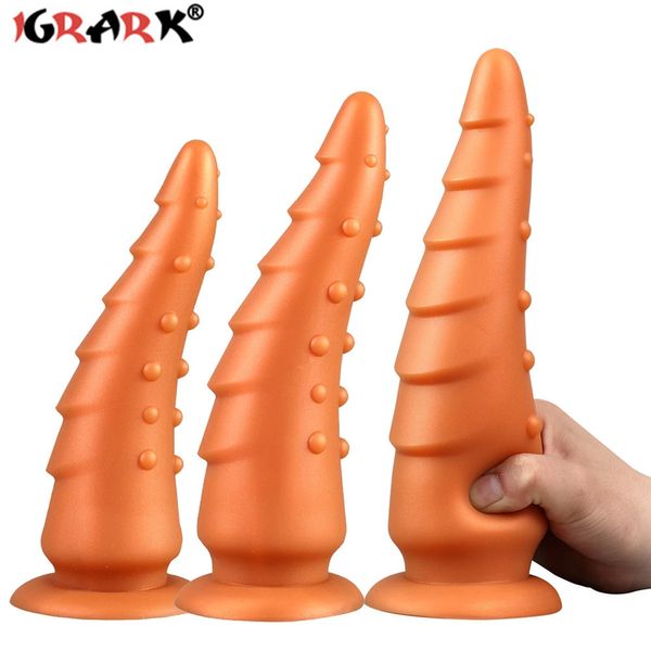 Silicone líquido macio enorme dilatador anal plug de brinquedos sexy para mulheres homens adultos massageador de vibração grande expansão do ânus vagina