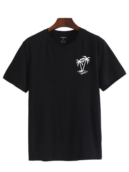 

men tropical print tee x2qu#, White;black