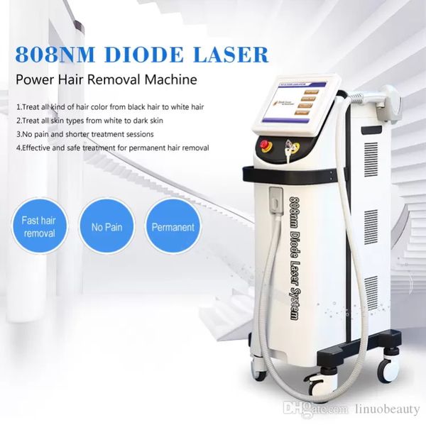 

trending products 808nm diode laser beauty equipment permanent fast hair removal professional salon use with ce approval, Black