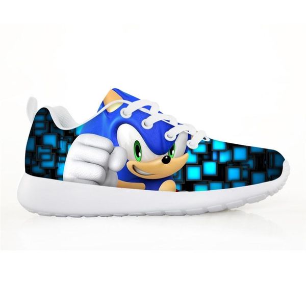 

custom image children shoes boys fahion sneakers for kids girl sonic the he177u, Black