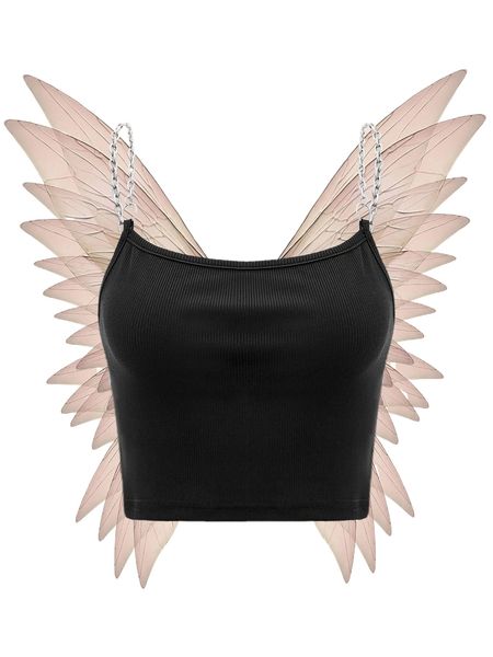 

chain detail backless crop cami w0fc#, White