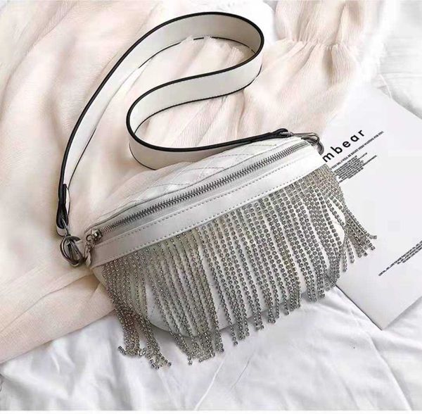 

handbag bags hand luxury cross body messenger for women fashion rhinestone fringe waist soft leather designer shoulder bags diamond lattice