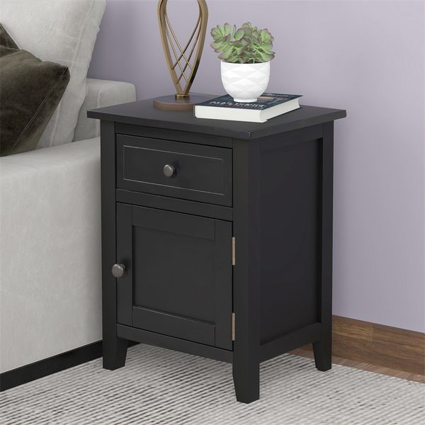 

home living room furniture 1 drawer end table solid wood with 1 cabinet