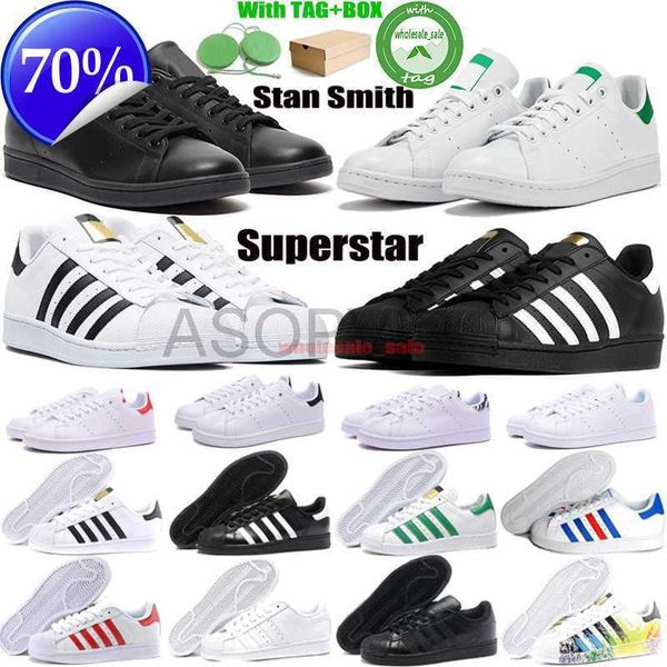 

with box fashion stan smith superstars casual shoes men women triple black white oreo laser golden platform sports sneakers flat trainers z2