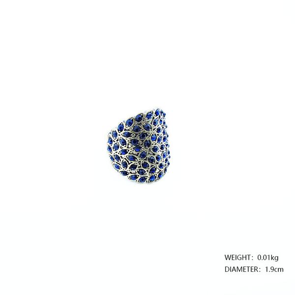 

with side stones europe and the united states gem ring particles, Silver