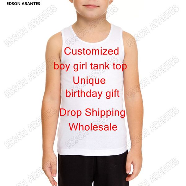 Edson Arantes Özelleştirilmiş Tank Top Kids Kendi Tasarımınız 3D yelek Erkek Kızlar Doğum Günü Yaz Kolsuz Tişörtler Daml 220704