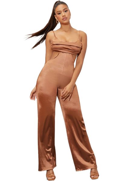

lace up back cutout cami jumpsuit i2ft#, Black;white