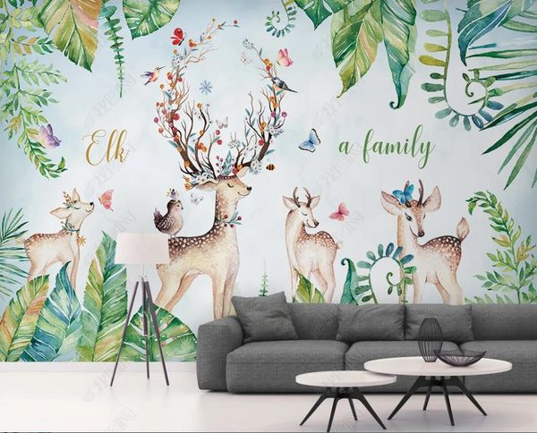 Custom 3d Wandbild Tapete Living Schlafzimmer Lounge Bananenblatt Bambus Hintergrund Papel De Parde Home Decor Tapeten für Wand moderne Wandaufkleber