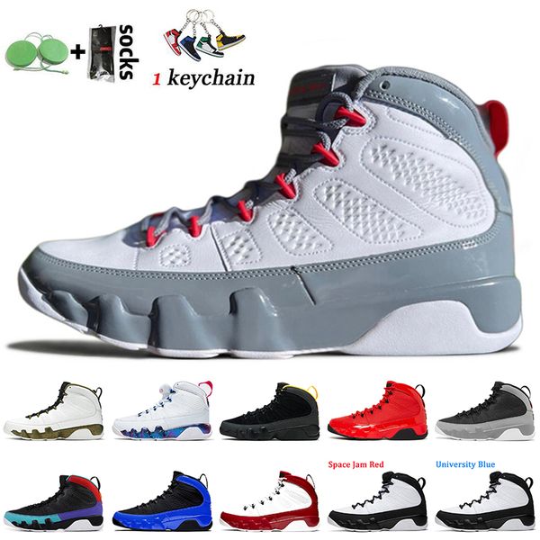 

fire red 9s jumpman 9 men basketball shoes size 13 mens trainers sports particle grey white pink multi color university gold racer blue
