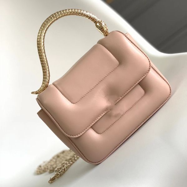 

7a ladies crossbody bag designer luxury removable snake head bag handbag classic fashion sheepskin name brand chain multicolor original gift