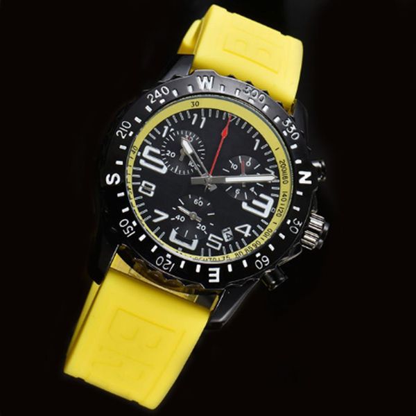 

fashion sport man watch quartz multi function chronograph calendar silicone relogio military wristwatch 1884294w, Slivery;brown