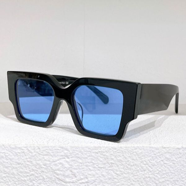 Maschile o designer femminile di occhiali da sole OERI003 Fashion Trend Classic Square All-Match Holiday F Sun Glasses Temple larghe Tempe Blu Blue Lens di alta qualità con scatola