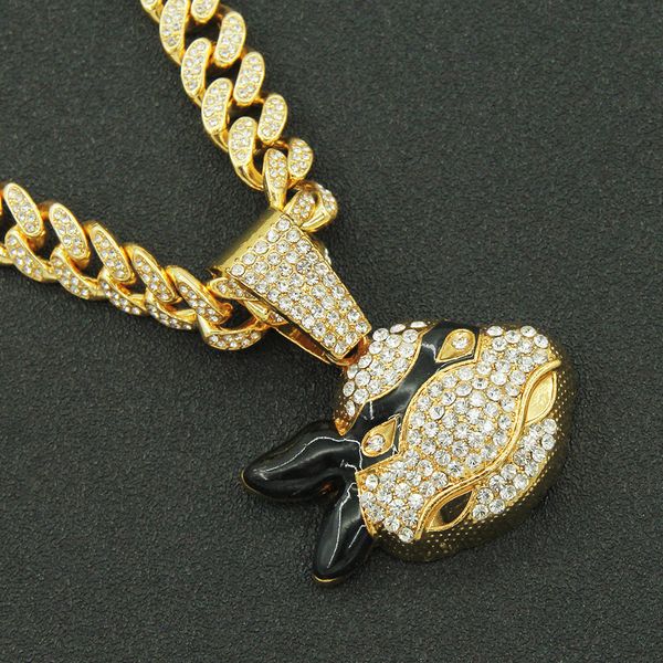

hip hop diamond cartoon avatar three-dimensional pendant cuba chain necklace fashion personality men cool accsori, Silver