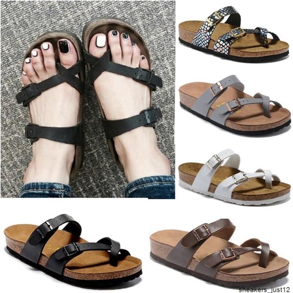 

mayari 805 florid gizeh birk sell summer men women flats sandals cork slippers casual shoes print mixed colors size us3309f, Black