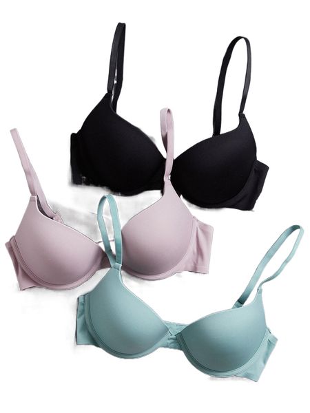 

3pack microfiber super push up bra set f1pp#, Black;red