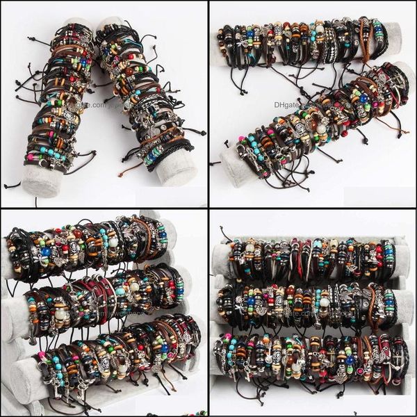 

charm bracelets wholesale bk 50 pieces / batch mixed style met jewelshops dhitc, Golden;silver