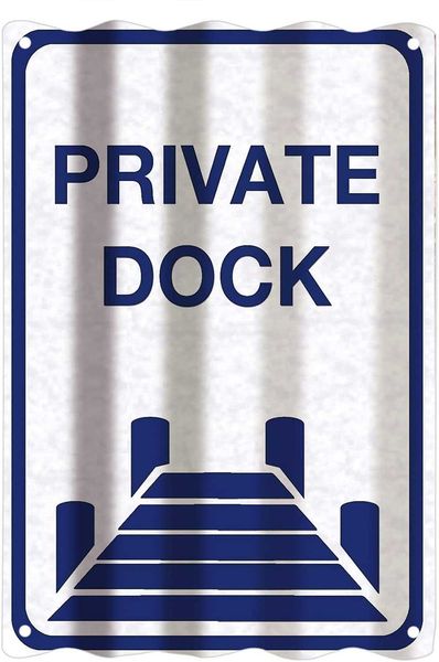 

corrutage shaped metal sign private dock metal tin signs 8x12 inch wall decor sign