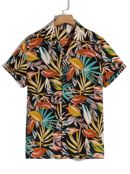 

men tropical print shirt i1l3#, White;black