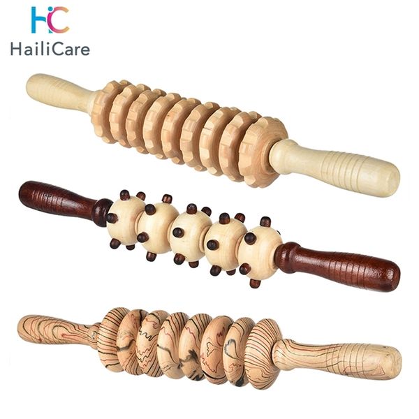 

wood body massage stick back leg muscle massager roller reducing soreness fitness portable body massage tool 220426