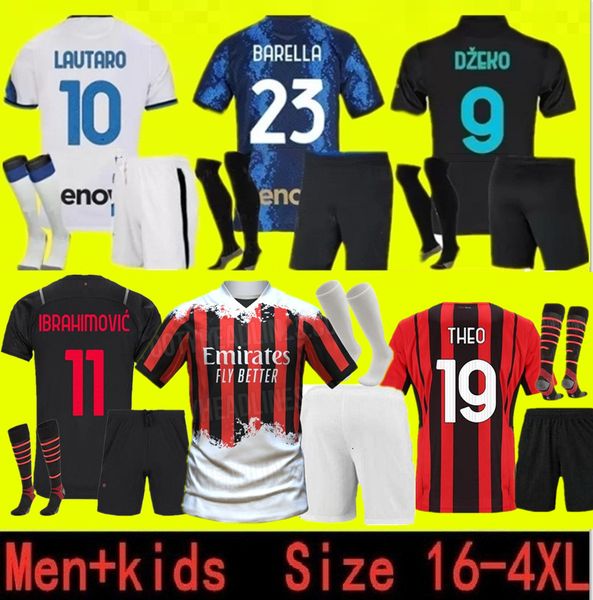 

inters soccer jerseys ac barella correa dzeko giroud ibrahimovic lautaro milan theo brahim 21 22 football shirt 2021 2022 calhanoglu uniform, Black;yellow