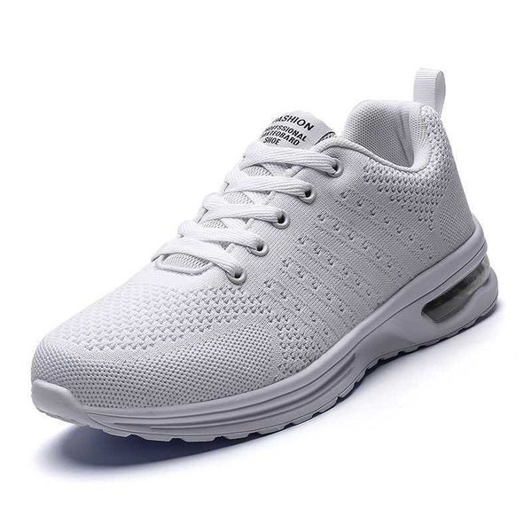 

pure white running shoes air cush fashion sports outdoor sneakers soft sole men women factory direct selling sport shoe 3 colors, Black