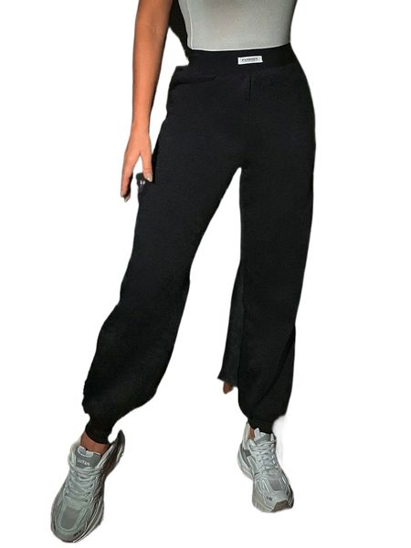 

sxy patched detail sweatpants j06r#, Black;white